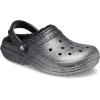 imageCrocs Unisex Classic Glitter Lined Clogs  Fuzzy Slippers BlackSilver 8 Women6 Men
