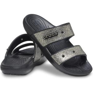 imageCrocs Mens and Womens Classic TwoStrap Slide Sandals BlackGold 8 Women6 Men