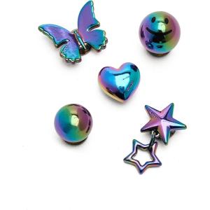 imageCrocs Jibbitz Bling amp Jewelry Shoe Charm PacksIridescent Meta 5 Pack