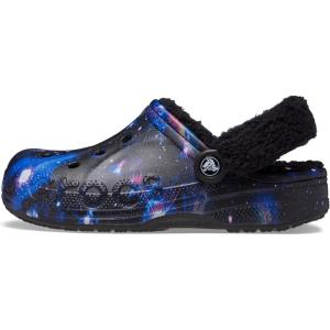 imageCrocs Unisex Adult Baya Lined Fuzz Strap ClogsBlackMulti