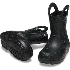 imageCrocs Kids Handle It Rain Boots  Waterproof Slip On Shoes  Kids Rain BootsBlack Glow in the Dark