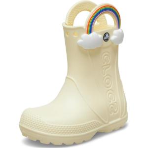 imageCrocs Kids Handle It Rain Boots  Waterproof Slip On Shoes  Kids Rain BootsButtercreamRainbow