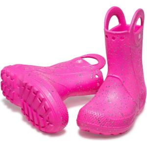 imageCrocs Kids Handle It Rain Boots  Waterproof Slip On Shoes  Kids Rain BootsPink Crush Glitter