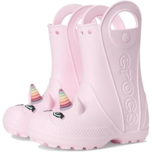 imageCrocs Kids Handle It Rain Boots  Waterproof Slip On Shoes  Kids Rain BootsPink Milk