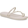image:imageCrocs Womens Miami Toe Loop Sandals  Square Toe Flat  Flexible Straps  Croslite Foam FootbedAlmond Tint