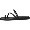 image:imageCrocs Womens Miami Toe Loop Sandals  Square Toe Flat  Flexible Straps  Croslite Foam FootbedBlack Studs
