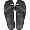 image:imageCrocs Womens Miami Toe Loop Sandals  Square Toe Flat  Flexible Straps  Croslite Foam FootbedMetallic Black