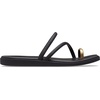 image:imageCrocs Womens Miami Toe Loop Sandals  Square Toe Flat  Flexible Straps  Croslite Foam FootbedMetallic Black