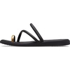 image:imageCrocs Womens Miami Toe Loop Sandals  Square Toe Flat  Flexible Straps  Croslite Foam FootbedMetallic Black