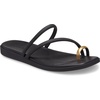 image:imageCrocs Womens Miami Toe Loop Sandals  Square Toe Flat  Flexible Straps  Croslite Foam FootbedMetallic Black
