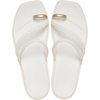 image:imageCrocs Womens Miami Toe Loop Sandals  Square Toe Flat  Flexible Straps  Croslite Foam FootbedMetallic Chalk