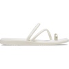 image:imageCrocs Womens Miami Toe Loop Sandals  Square Toe Flat  Flexible Straps  Croslite Foam FootbedMetallic Chalk