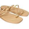 image:imageCrocs Womens Miami Toe Loop Sandals  Square Toe Flat  Flexible Straps  Croslite Foam FootbedMetallic Gold