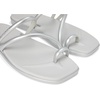 image:imageCrocs Womens Miami Toe Loop Sandals  Square Toe Flat  Flexible Straps  Croslite Foam FootbedMetallic Silver