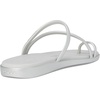 image:imageCrocs Womens Miami Toe Loop Sandals  Square Toe Flat  Flexible Straps  Croslite Foam FootbedMetallic Silver