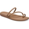 image:imageCrocs Womens Miami Toe Loop Sandals  Square Toe Flat  Flexible Straps  Croslite Foam FootbedMilk Chocolate