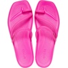 image:imageCrocs Womens Miami Toe Loop Sandals  Square Toe Flat  Flexible Straps  Croslite Foam FootbedPink Crush