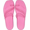image:imageCrocs Womens Miami Toe Loop Sandals  Square Toe Flat  Flexible Straps  Croslite Foam FootbedPink Lemonade Jelly