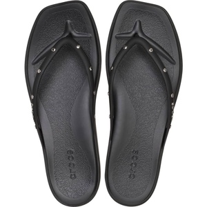 image:imageCrocs Womens Miami Flip Flops  Square Toe Flat  360 Degree Comfort  Croslite Foam FootbedBlack Studs