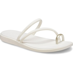 image:imageCrocs Womens Miami Toe Loop Sandals  Square Toe Flat  Flexible Straps  Croslite Foam FootbedMetallic Chalk
