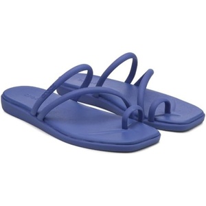 image:imageCrocs Womens Miami Toe Loop Sandals  Square Toe Flat  Flexible Straps  Croslite Foam FootbedSapphire