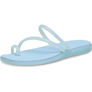 image:imageCrocs Womens Miami Toe Loop Sandals  Square Toe Flat  Flexible Straps  Croslite Foam FootbedSky Blue Jelly