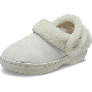 image:imageCrocs UnisexAdult Classic Unfurgettable Lined Clogs Fuzzy SlippersCocoa Crme Suede